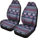 Valentine's Day Knitted Pattern Print Universal Fit Car Seat Covers