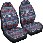 Valentine's Day Knitted Pattern Print Universal Fit Car Seat Covers