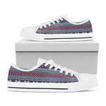 Valentine's Day Knitted Pattern Print White Low Top Shoes