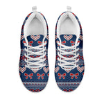 Valentine's Day Knitted Pattern Print White Sneakers