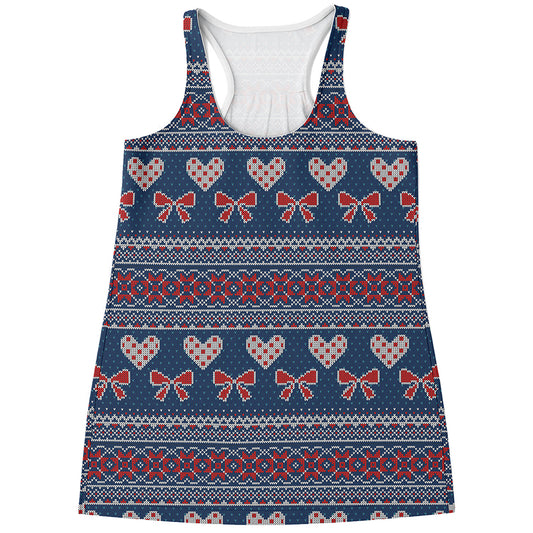 Valentine's Day Knitted Pattern Print Women's Racerback Tank Top