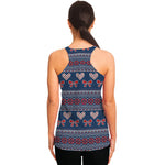 Valentine's Day Knitted Pattern Print Women's Racerback Tank Top