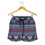 Valentine's Day Knitted Pattern Print Women's Shorts