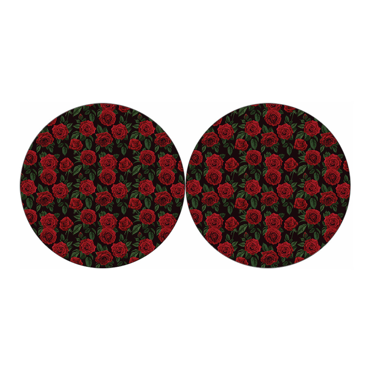 Valentine's Day Rose Pattern Print Car Coasters