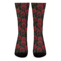 Valentine's Day Rose Pattern Print Crew Socks