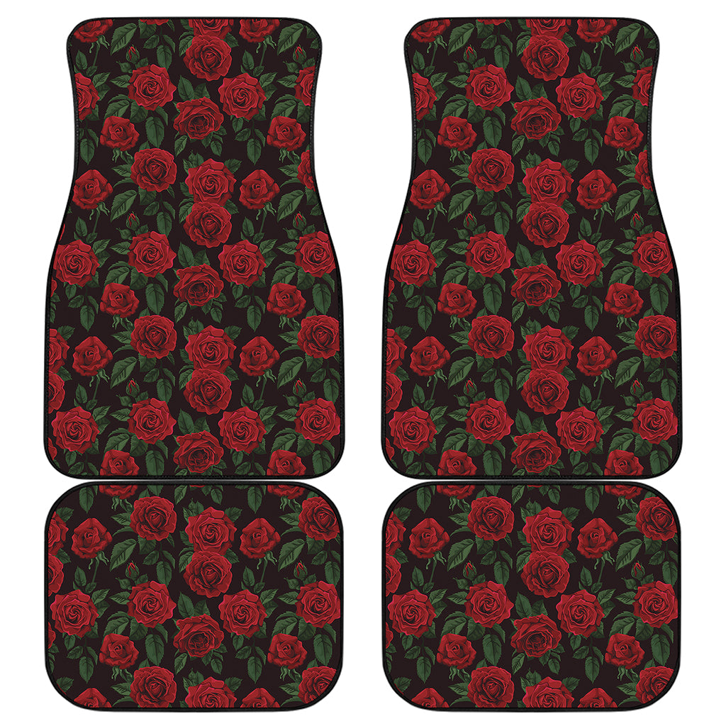 Valentine's Day Rose Pattern Print Front and Back Car Floor Mats