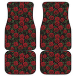 Valentine's Day Rose Pattern Print Front and Back Car Floor Mats