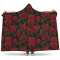 Valentine's Day Rose Pattern Print Hooded Blanket
