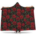 Valentine's Day Rose Pattern Print Hooded Blanket