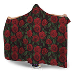 Valentine's Day Rose Pattern Print Hooded Blanket