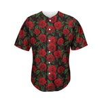 Valentine's Day Rose Pattern Print Men's Baseball Jersey