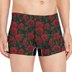Valentine's Day Rose Pattern Print Men's Boxer Briefs