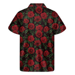 Valentine's Day Rose Pattern Print Men's Short Sleeve Shirt