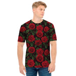 Valentine's Day Rose Pattern Print Men's T-Shirt