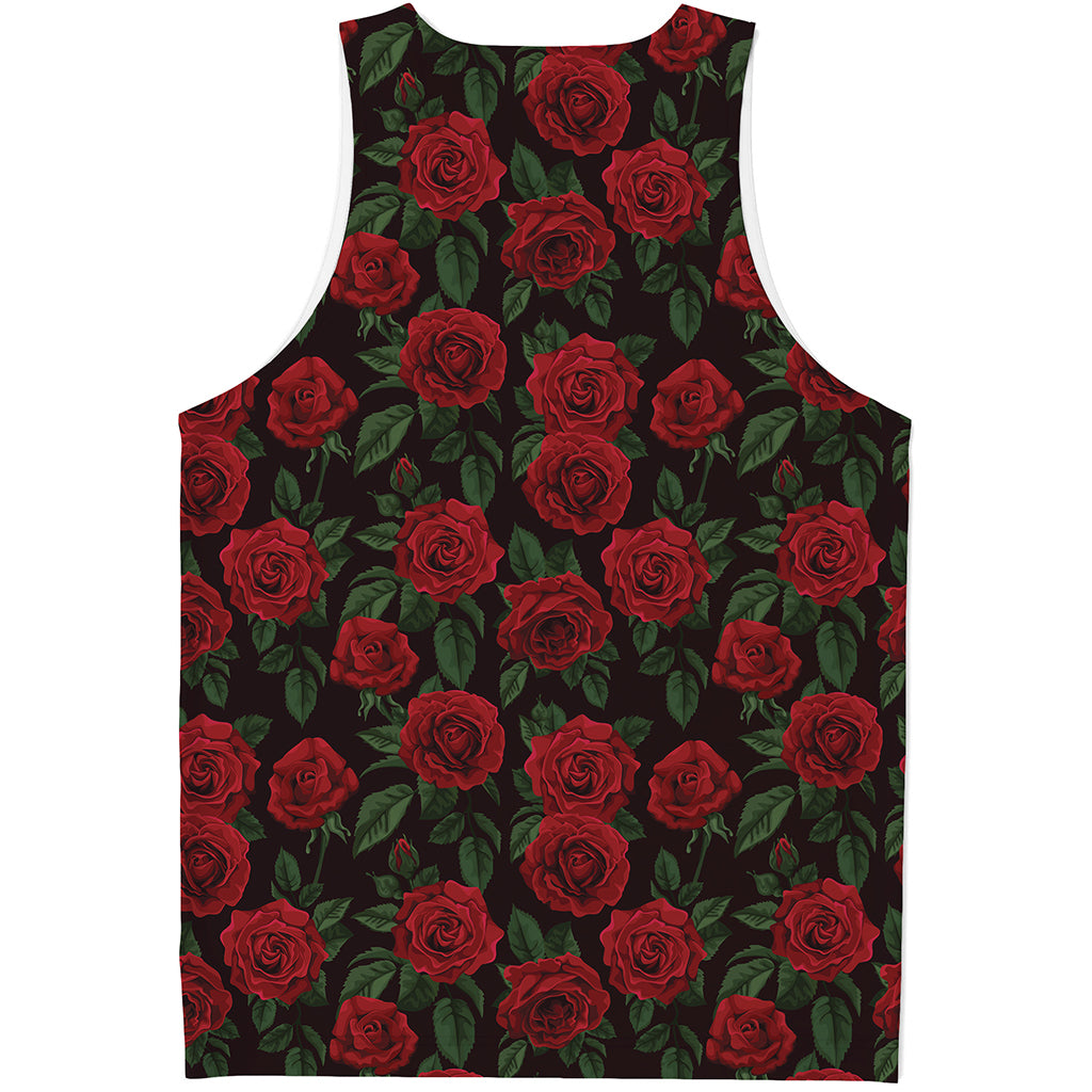 Valentine's Day Rose Pattern Print Men's Tank Top