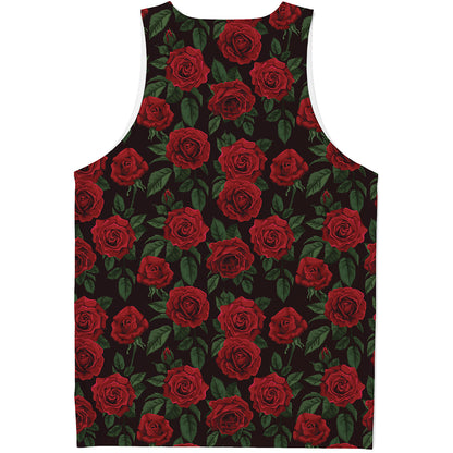 Valentine's Day Rose Pattern Print Men's Tank Top