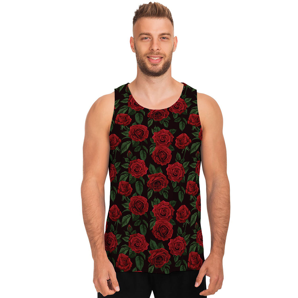 Valentine's Day Rose Pattern Print Men's Tank Top