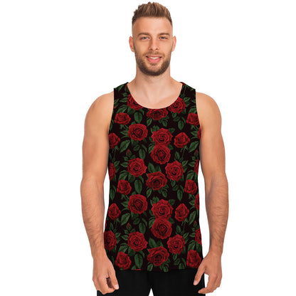 Valentine's Day Rose Pattern Print Men's Tank Top