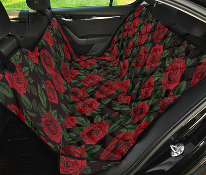 Valentine's Day Rose Pattern Print Pet Car Back Seat Cover