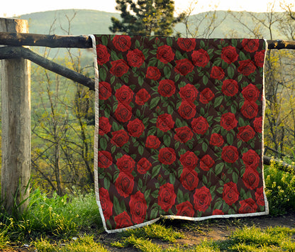 Valentine's Day Rose Pattern Print Quilt