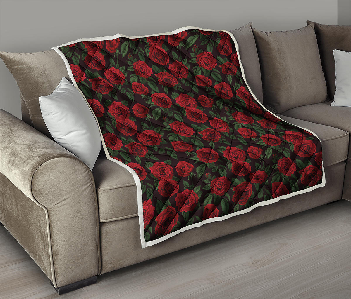 Valentine's Day Rose Pattern Print Quilt