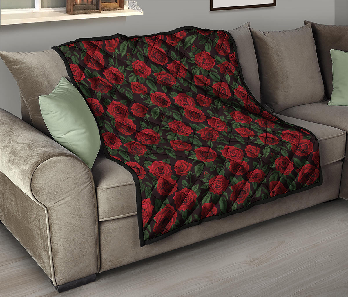 Valentine's Day Rose Pattern Print Quilt