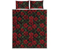 Valentine's Day Rose Pattern Print Quilt Bed Set