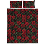 Valentine's Day Rose Pattern Print Quilt Bed Set