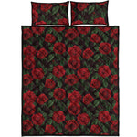 Valentine's Day Rose Pattern Print Quilt Bed Set