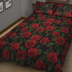 Valentine's Day Rose Pattern Print Quilt Bed Set