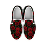 Valentine's Day Rose Pattern Print White Slip On Shoes