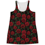 Valentine's Day Rose Pattern Print Women's Racerback Tank Top