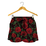 Valentine's Day Rose Pattern Print Women's Shorts