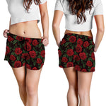 Valentine's Day Rose Pattern Print Women's Shorts