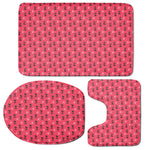 Valentine's Day XOXO Pattern Print 3 Piece Bath Mat Set