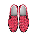 Valentine's Day XOXO Pattern Print Black Slip On Shoes