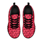 Valentine's Day XOXO Pattern Print Black Sneakers