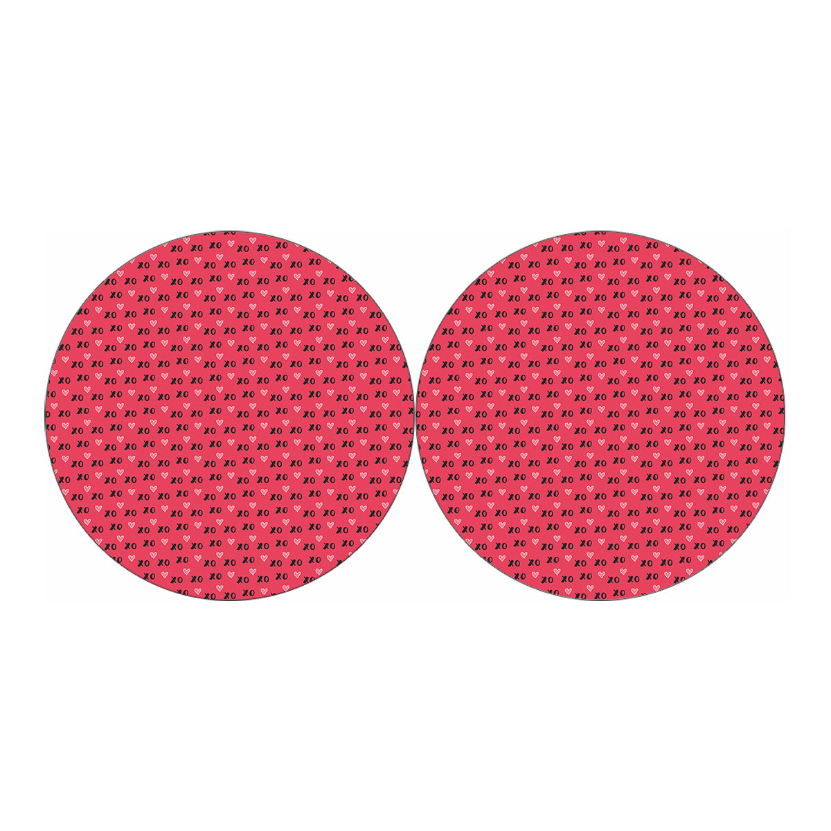 Valentine's Day XOXO Pattern Print Car Coasters