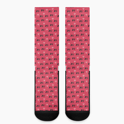 Valentine's Day XOXO Pattern Print Crew Socks