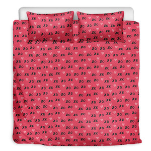 Valentine's Day XOXO Pattern Print Duvet Cover Bedding Set