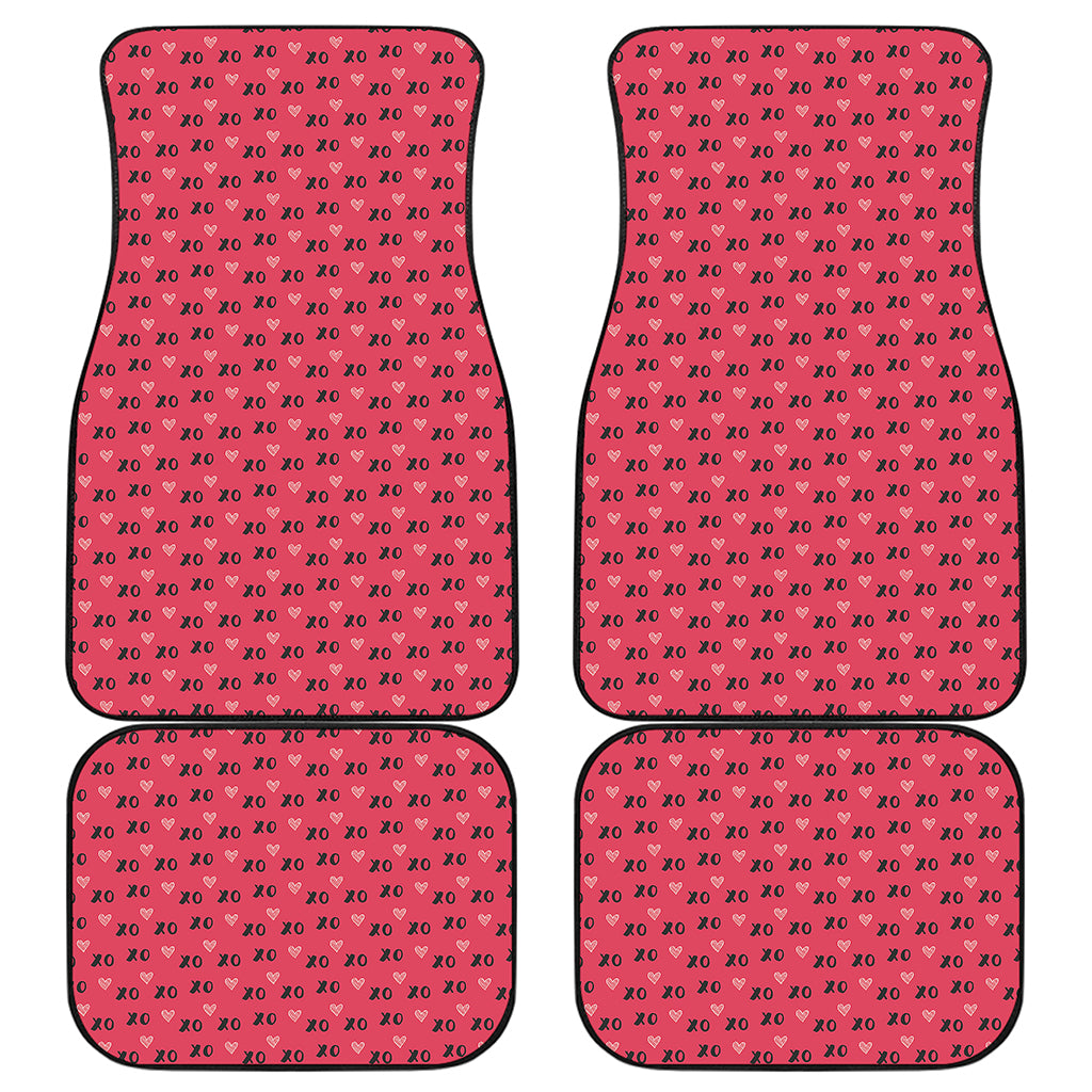 Valentine's Day XOXO Pattern Print Front and Back Car Floor Mats
