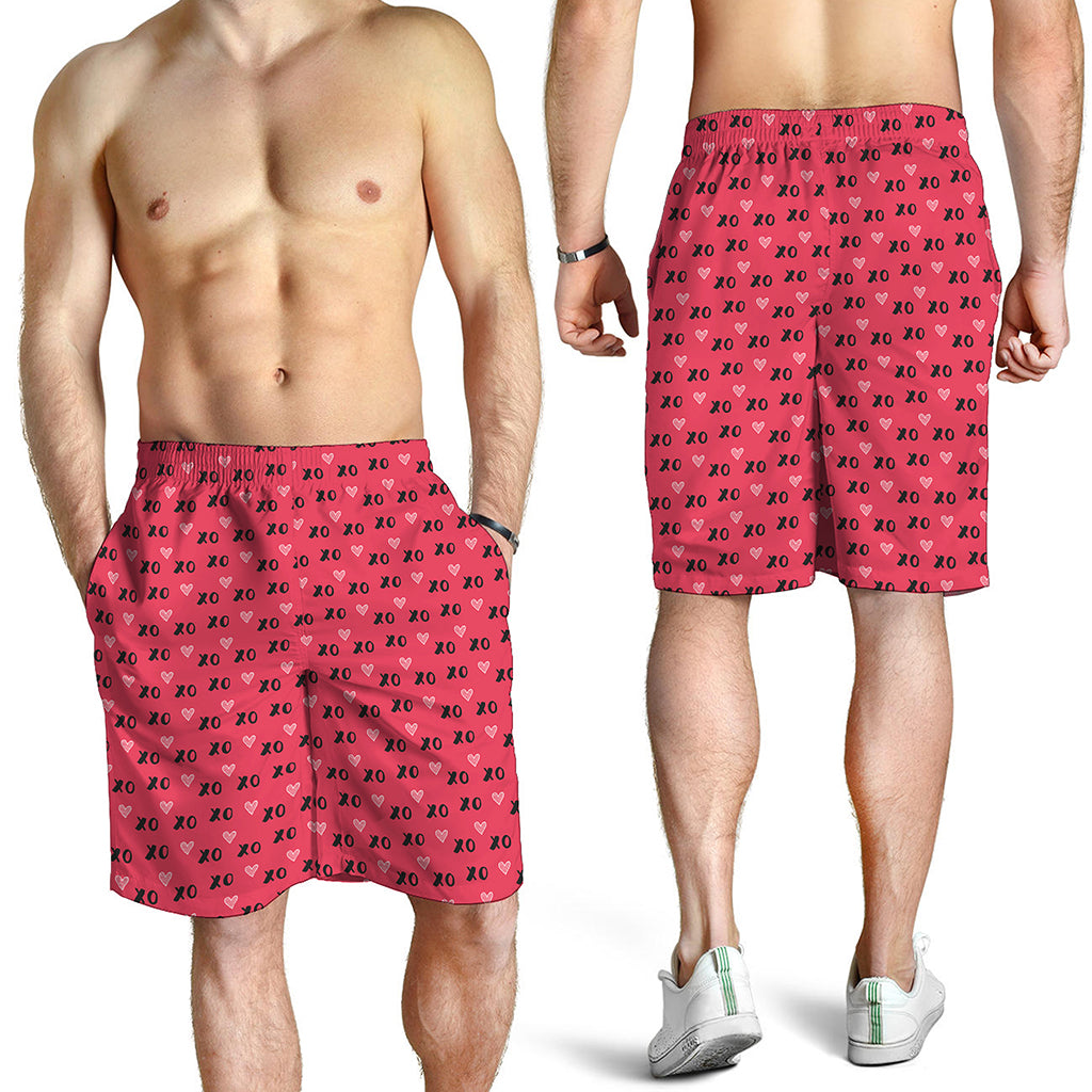 Valentine's Day XOXO Pattern Print Men's Shorts