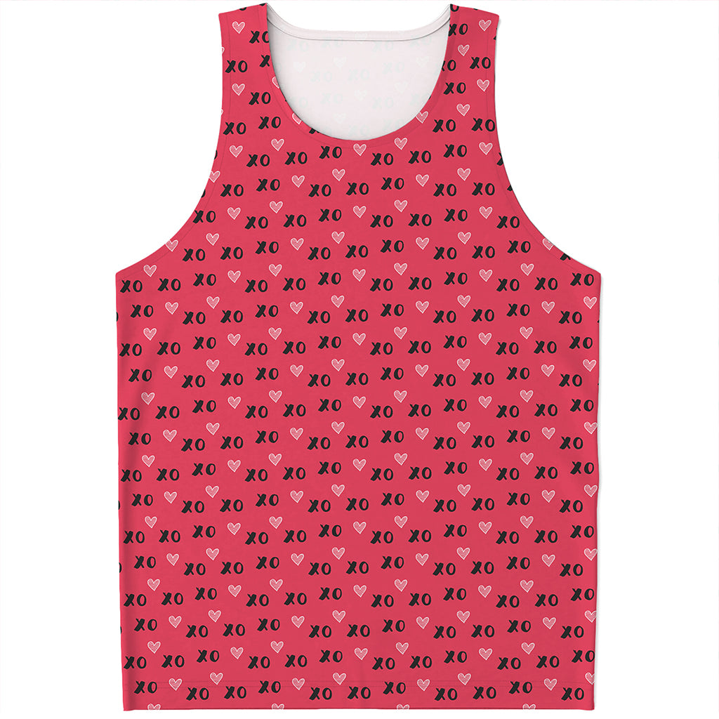 Valentine's Day XOXO Pattern Print Men's Tank Top