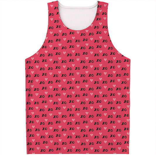 Valentine's Day XOXO Pattern Print Men's Tank Top