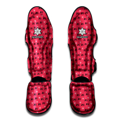 Valentine's Day XOXO Pattern Print Muay Thai Shin Guard