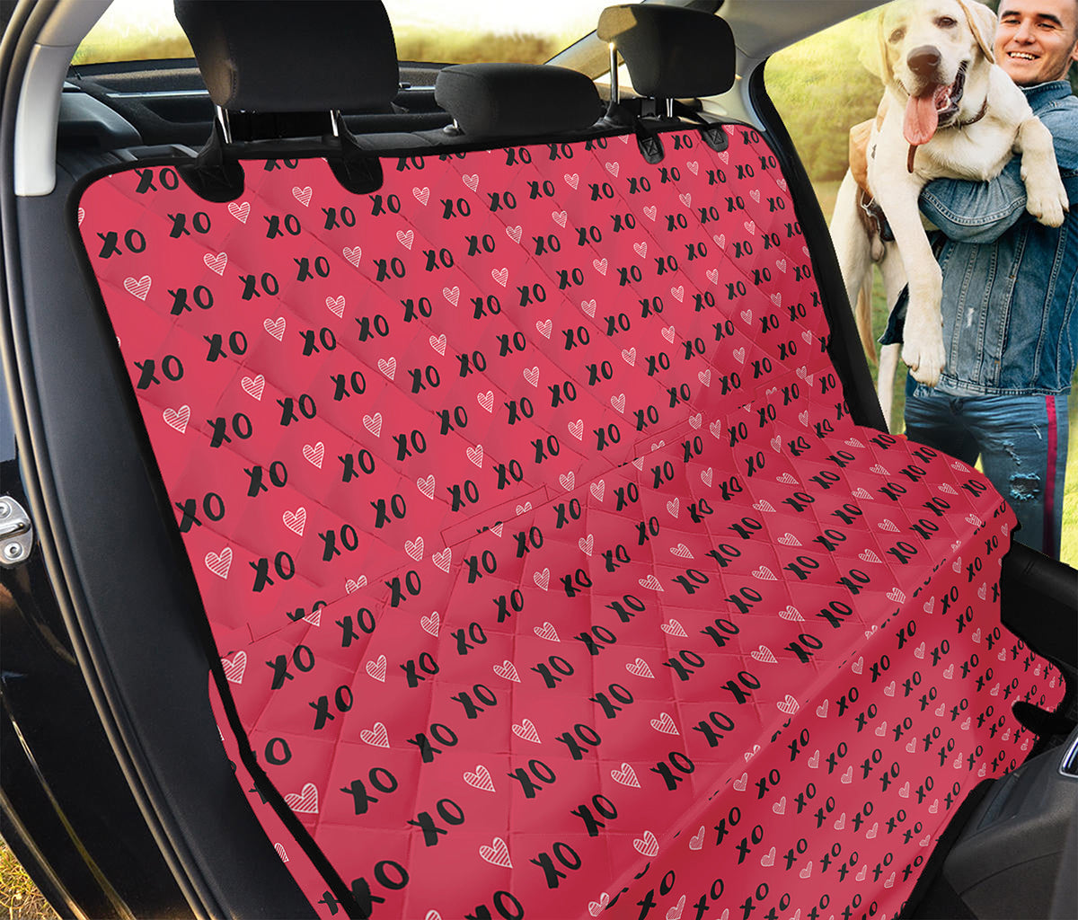 Valentine's Day XOXO Pattern Print Pet Car Back Seat Cover