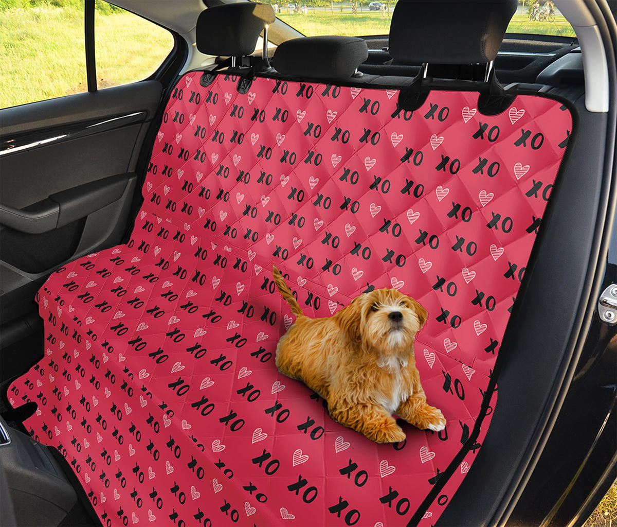 Valentine's Day XOXO Pattern Print Pet Car Back Seat Cover