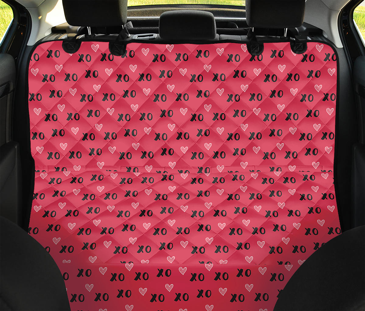 Valentine's Day XOXO Pattern Print Pet Car Back Seat Cover