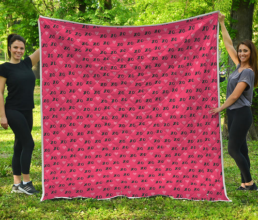 Valentine's Day XOXO Pattern Print Quilt