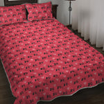 Valentine's Day XOXO Pattern Print Quilt Bed Set